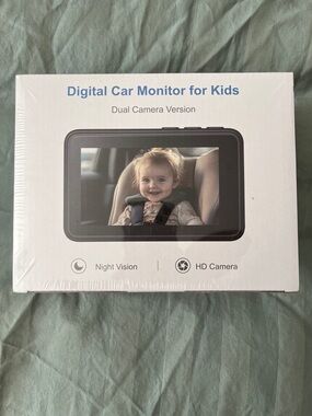 Digital Car Monitor for Kids - Black (Dual Camera, Night Vision, HD)
